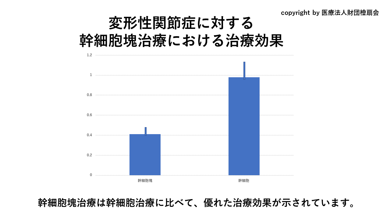 変形性関節症に対する幹細胞塊治療における治療効果